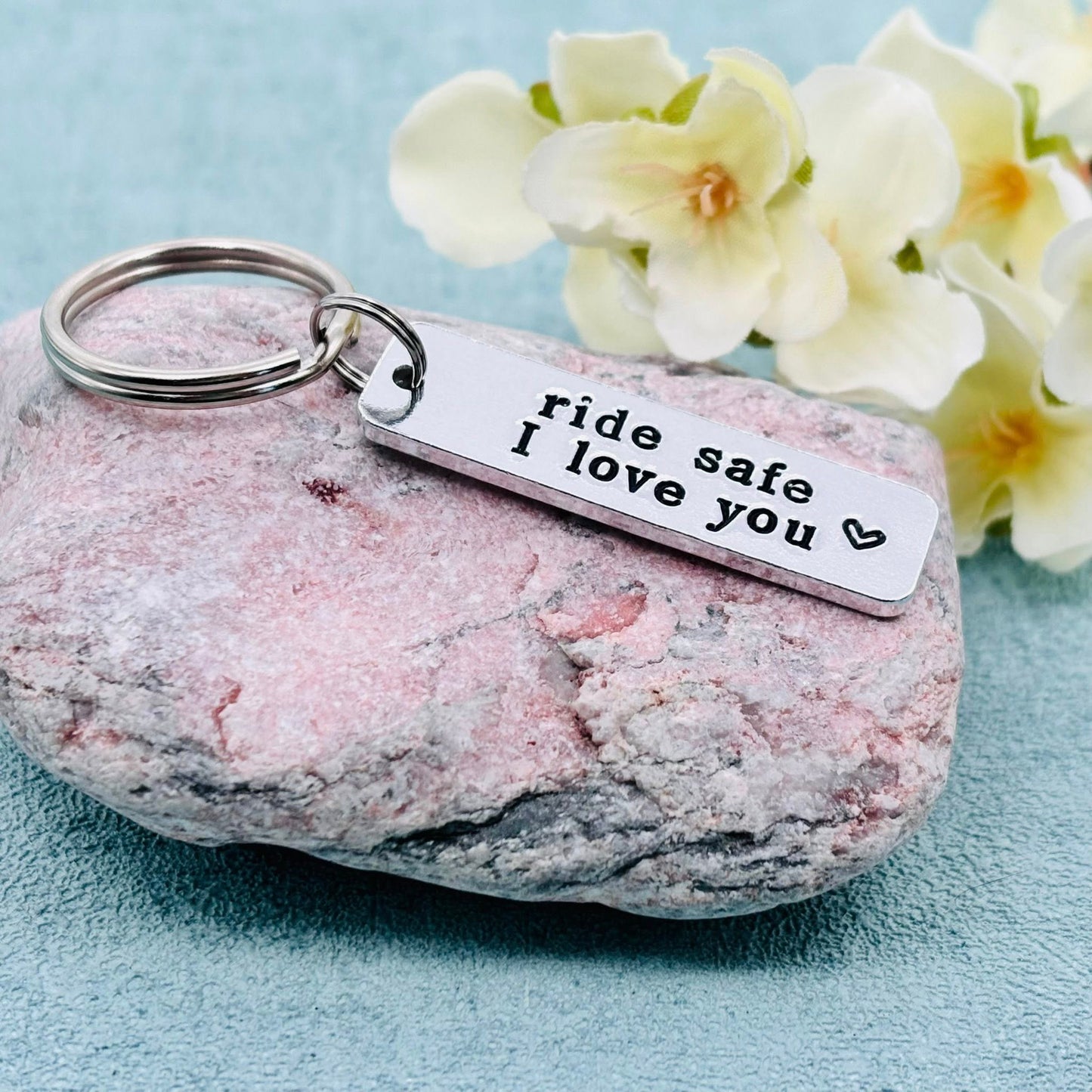Motorbike Keyring, Ride Safe I Love You, Valentines Gift for Him