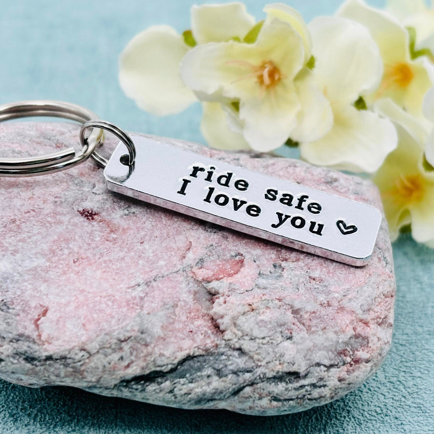 Motorbike Keyring, Ride Safe I Love You, Valentines Gift for Him