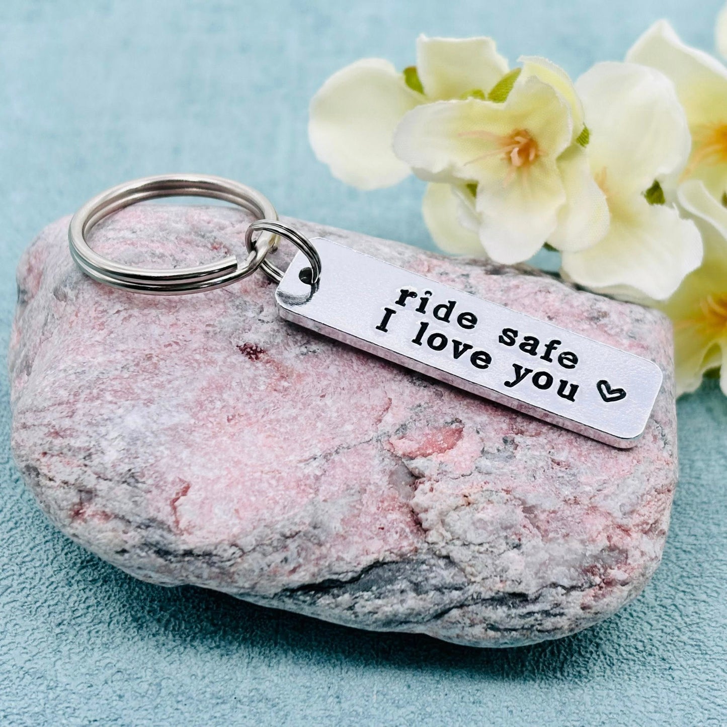 Motorbike Keyring, Ride Safe I Love You, Valentines Gift for Him