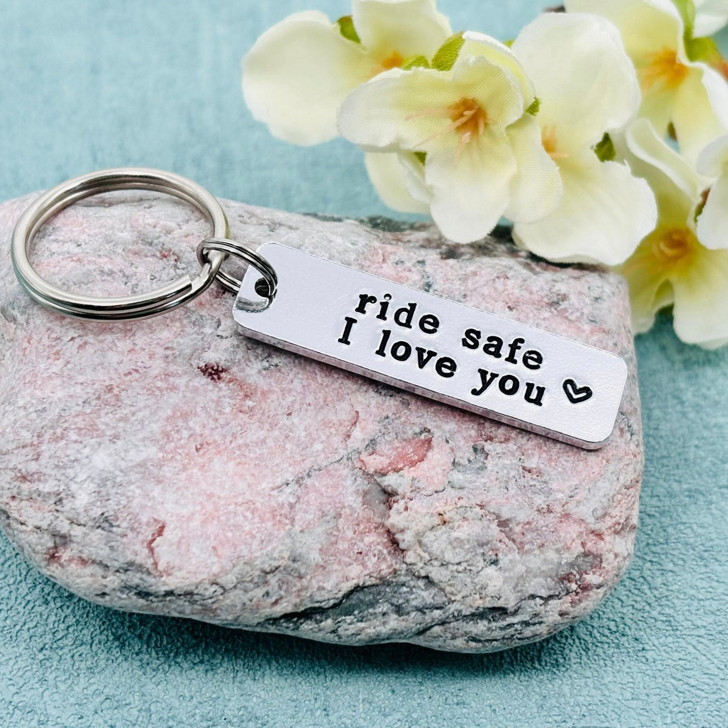 Motorbike Keyring, Ride Safe I Love You, Valentines Gift for Him
