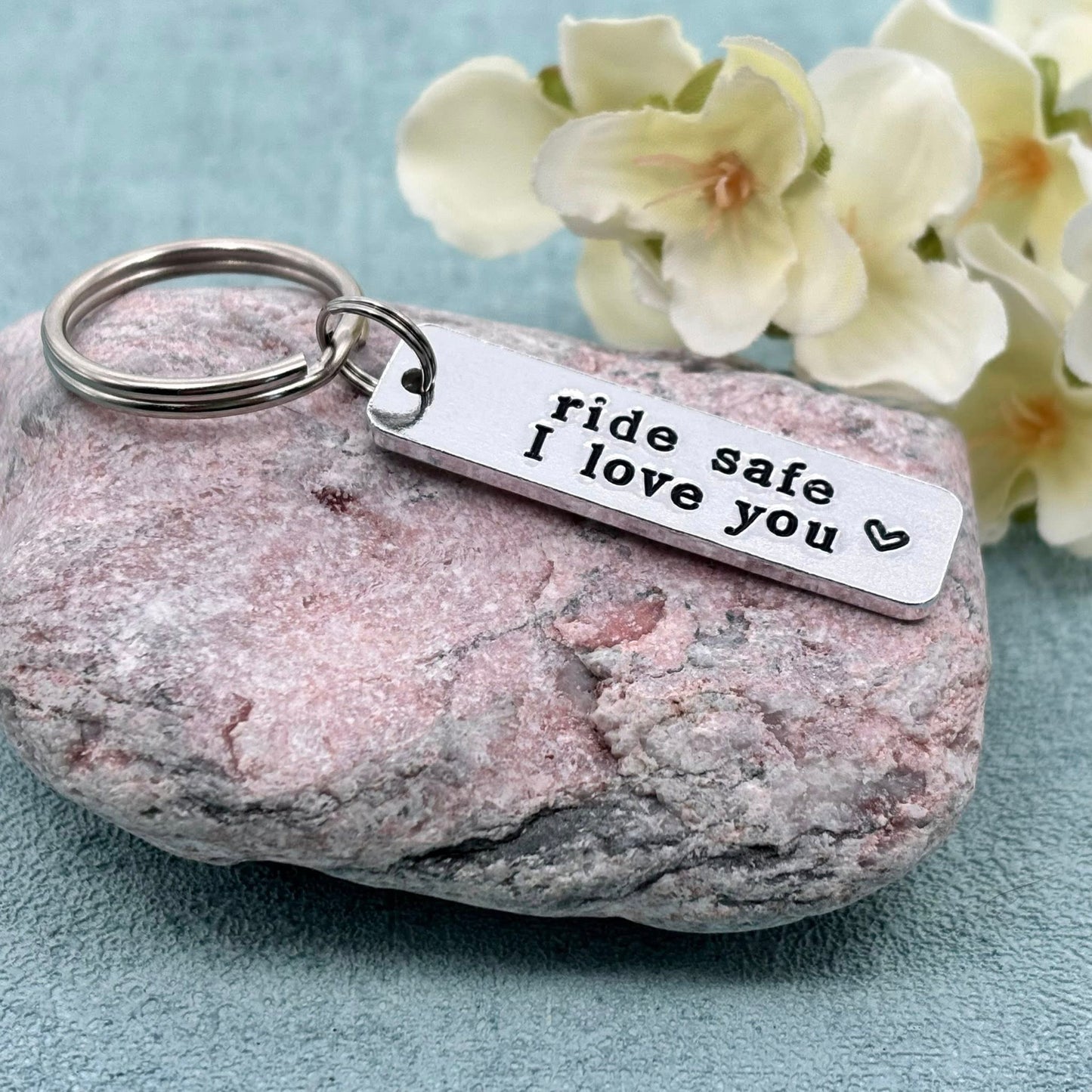Motorbike Keyring, Ride Safe I Love You, Valentines Gift for Him