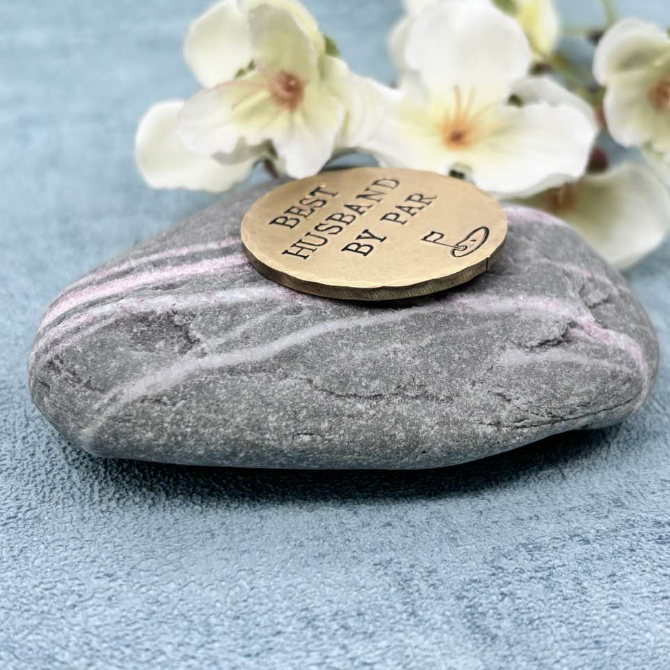 Best Husband By Par Brass Golf Ball Marker, 21st Wedding Anniversary Gift