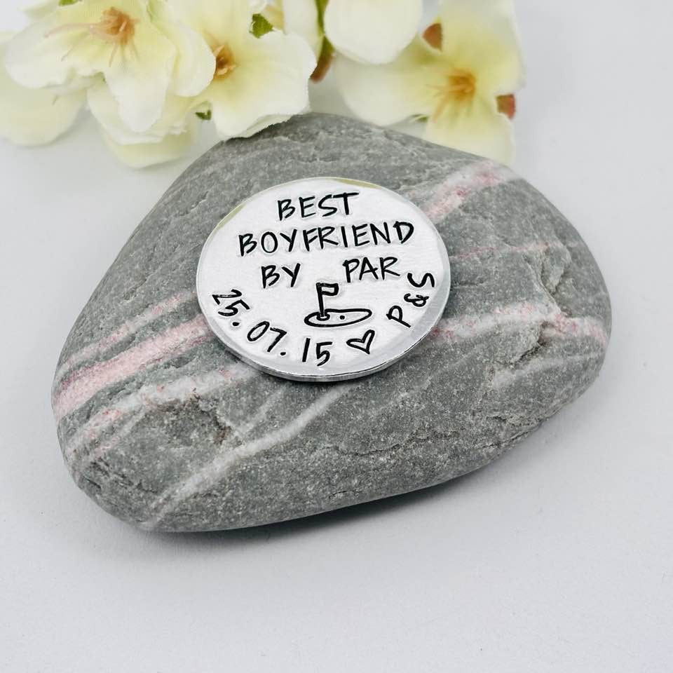 Best Boyfriend By Par Aluminium Golf Ball Marker, 10th Anniversary Gift