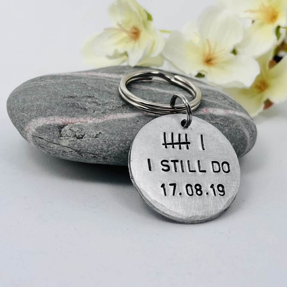 6th Wedding Anniversary Keyring, Personalised Iron Anniversary Gift