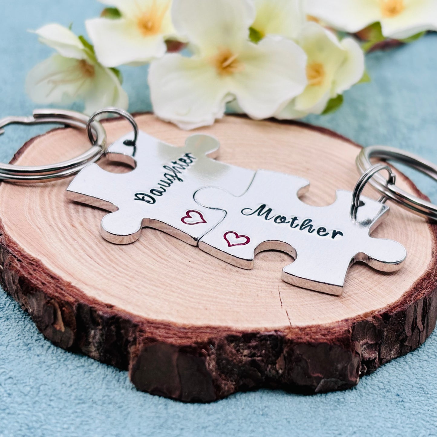 Mother Daughter Puzzle Keyring Set