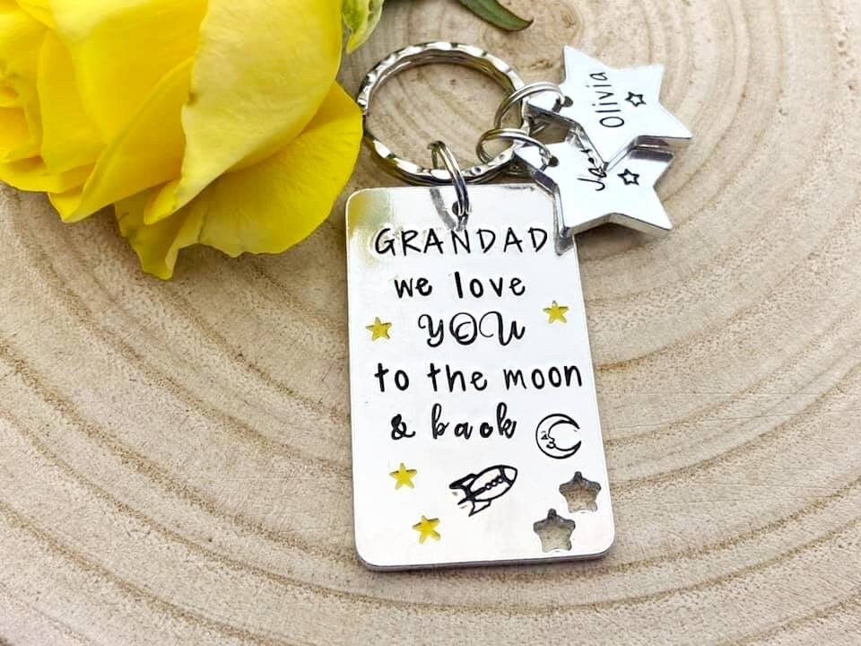 'Grandad We Love You To The Moon and Back' Keyring