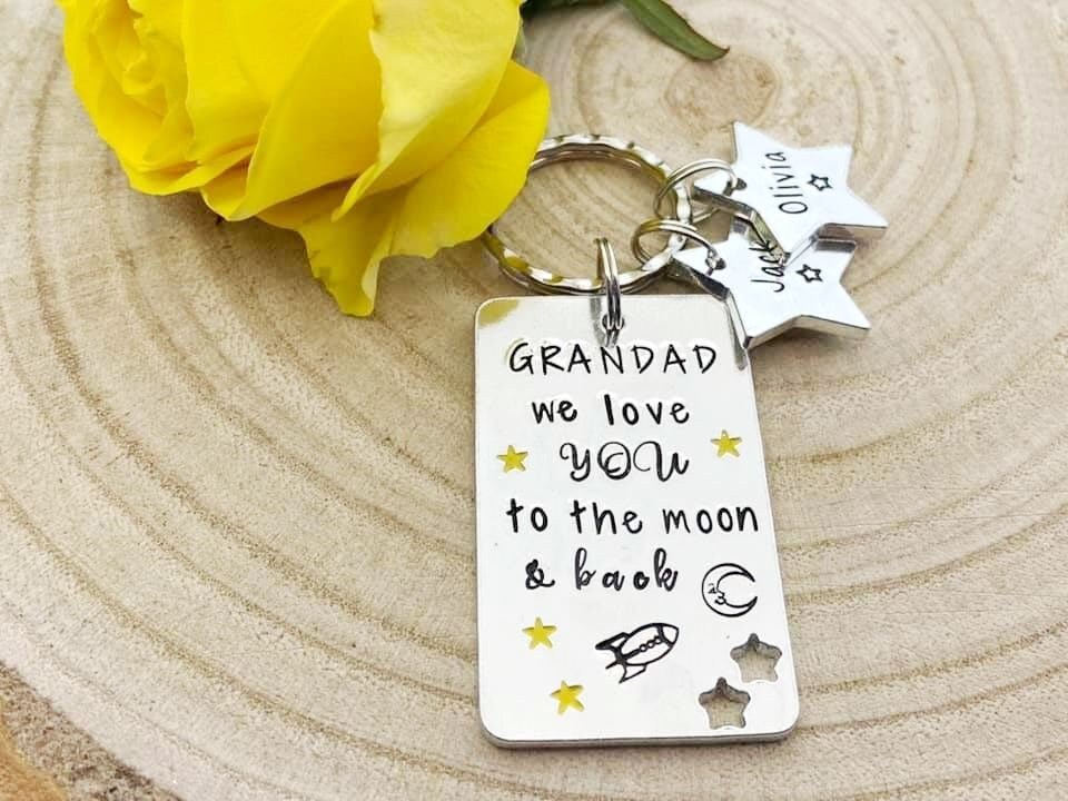 'Grandad We Love You To The Moon and Back' Keyring