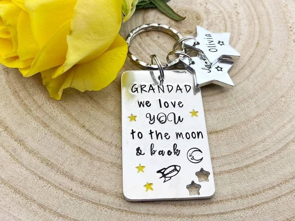'Grandad We Love You To The Moon and Back' Keyring