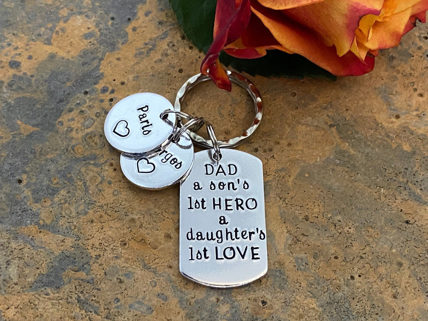 'A Son's First Hero A Daughters First Love' Daddy Keyring