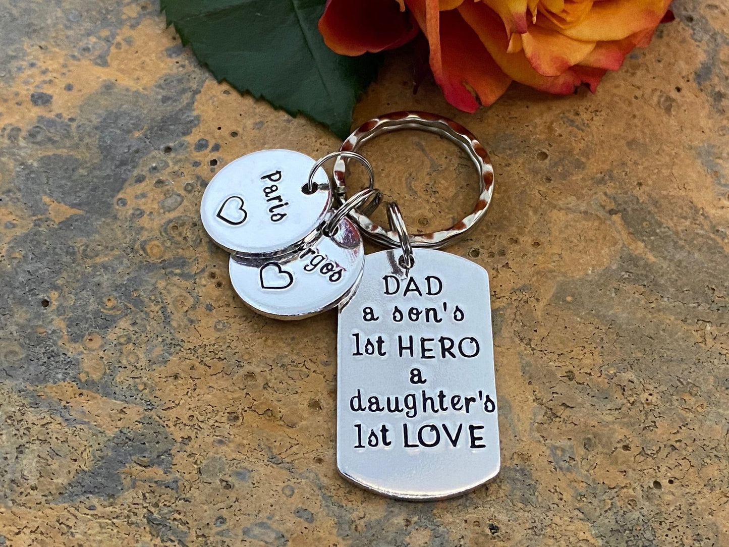 'A Son's First Hero A Daughters First Love' Daddy Keyring