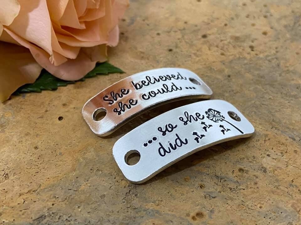 'She Believed She Could So She Did' Trainer Tags
