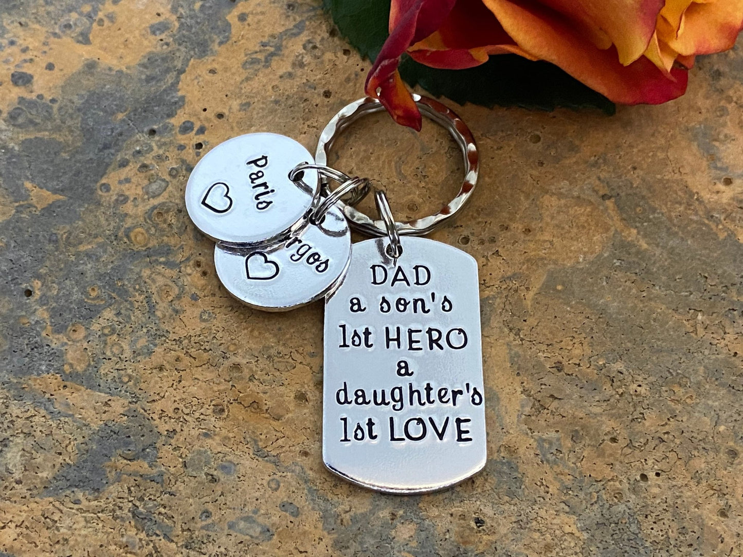 'A Son's First Hero A Daughters First Love' Daddy Keyring