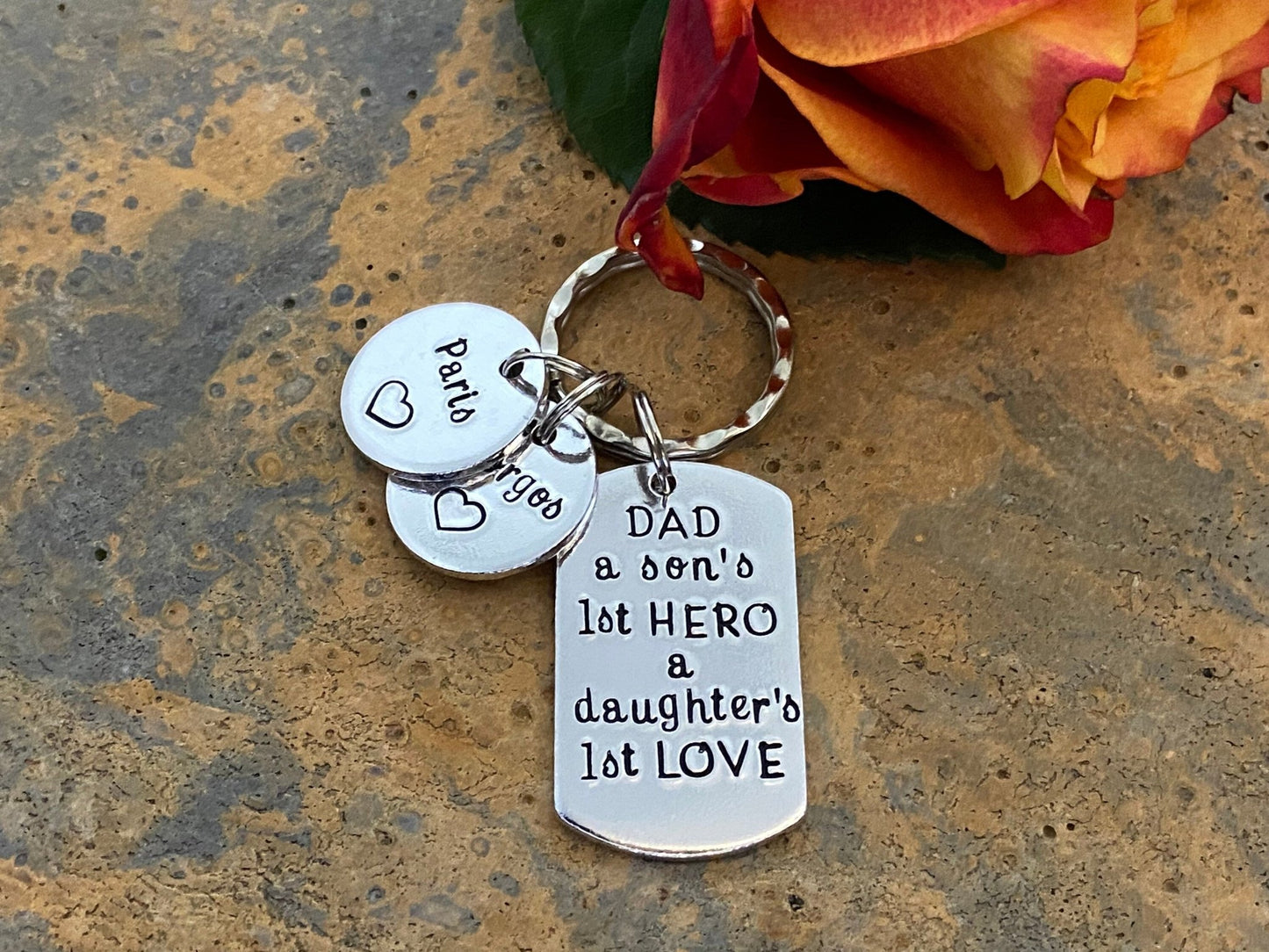 'A Son's First Hero A Daughters First Love' Daddy Keyring