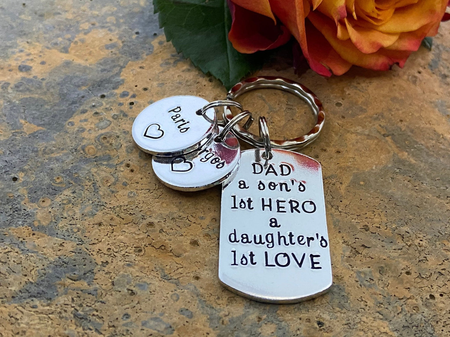 'A Son's First Hero A Daughters First Love' Daddy Keyring