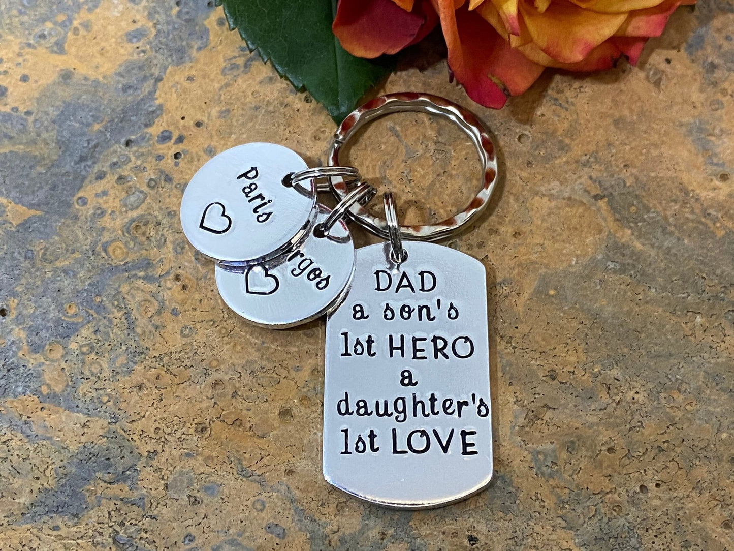'A Son's First Hero A Daughters First Love' Daddy Keyring