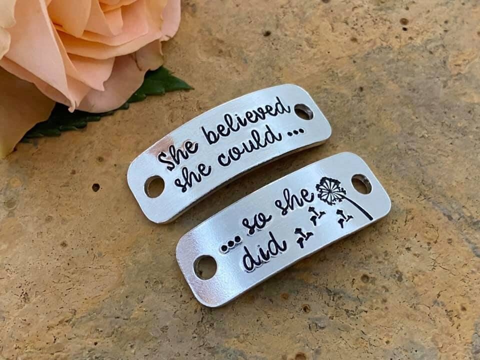 'She Believed She Could So She Did' Trainer Tags
