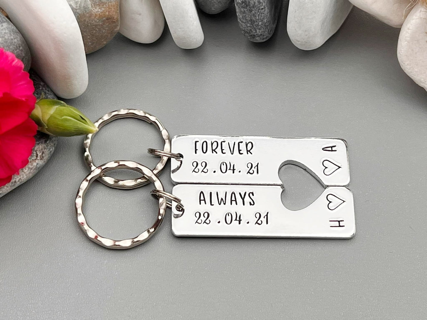 Special Date 'Forever Always' Couple's Keyring Set