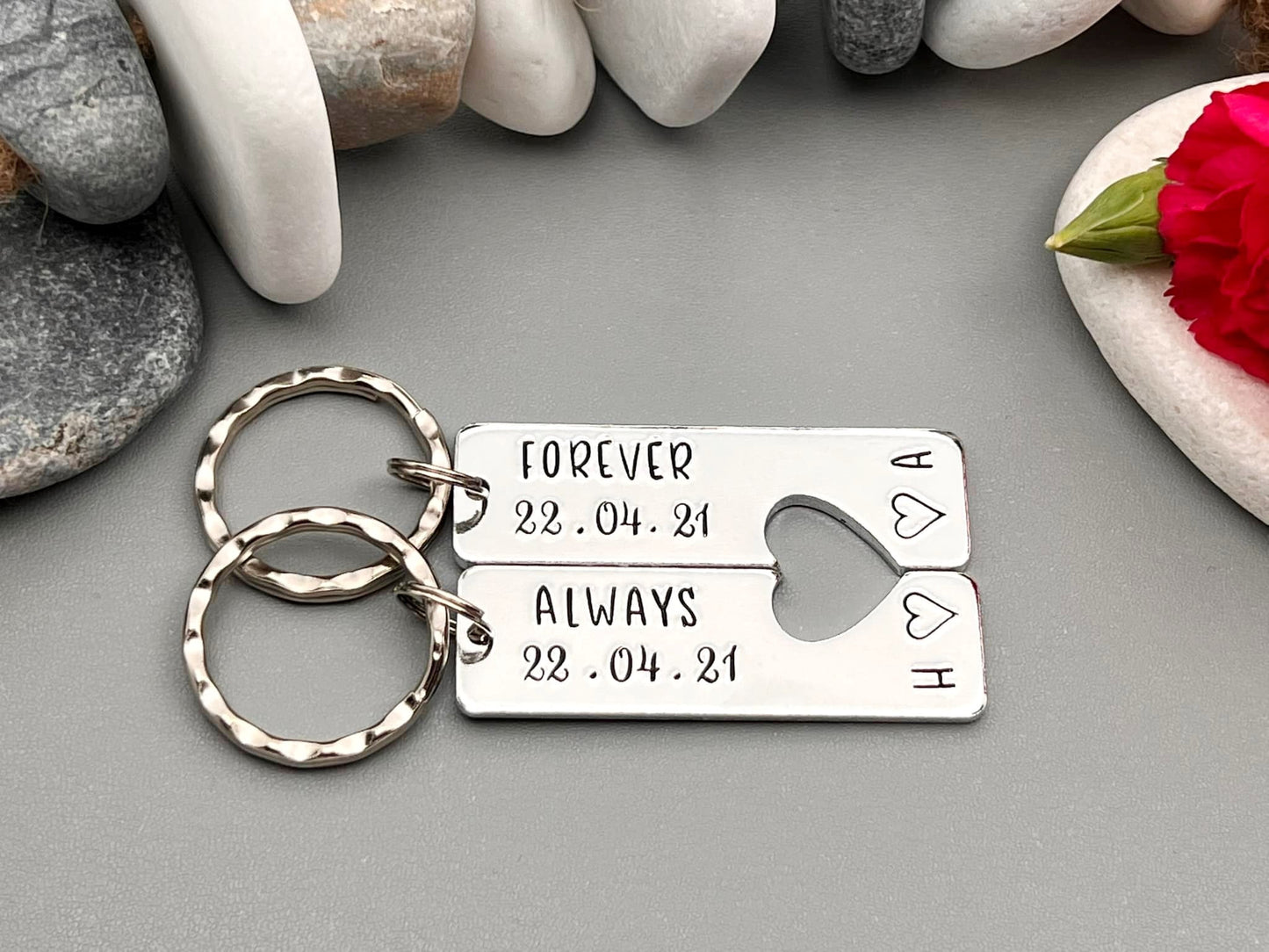 Special Date 'Forever Always' Couple's Keyring Set