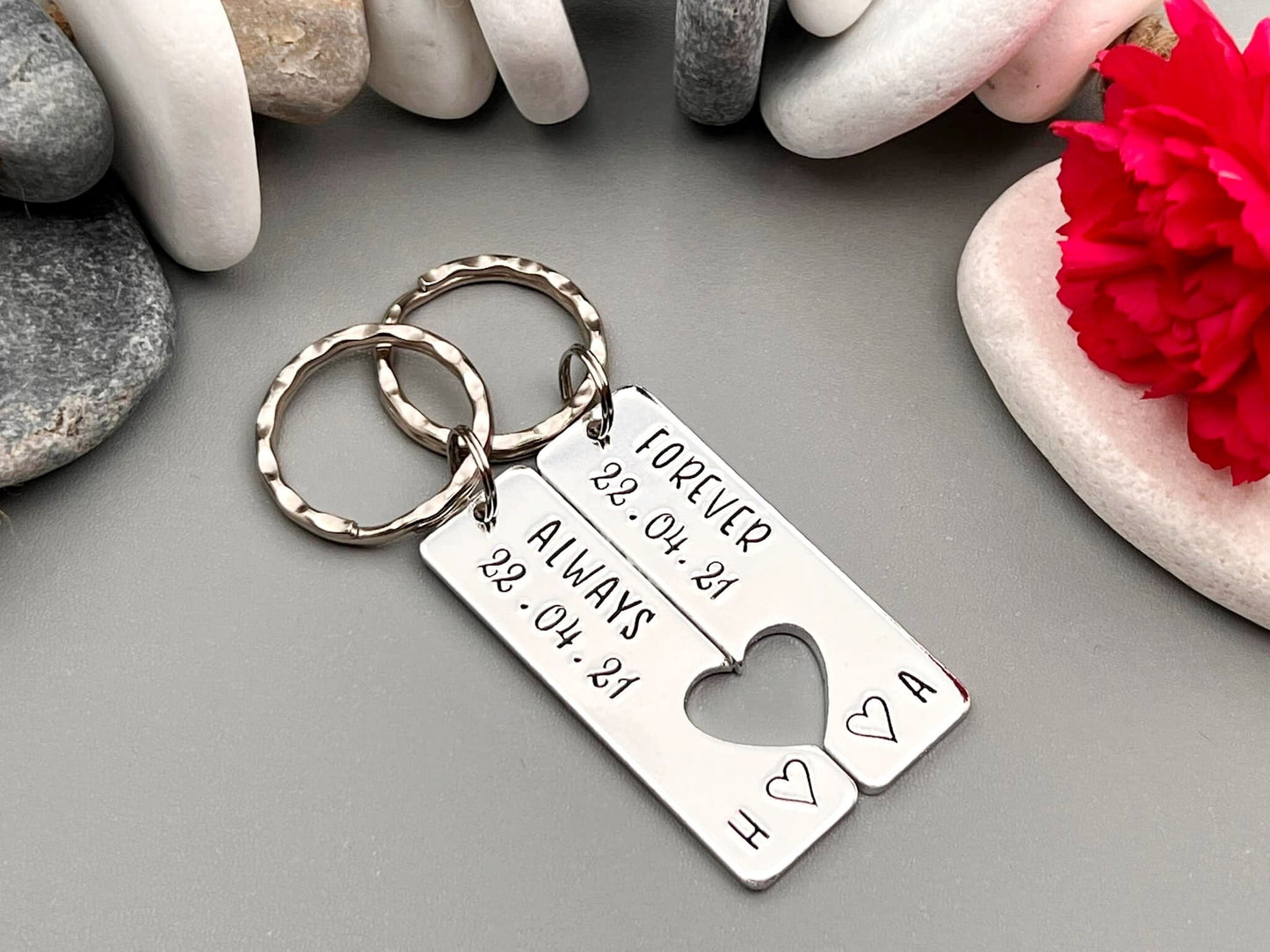 Special Date 'Forever Always' Couple's Keyring Set