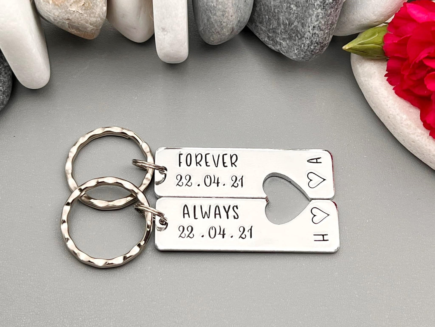 Special Date 'Forever Always' Couple's Keyring Set