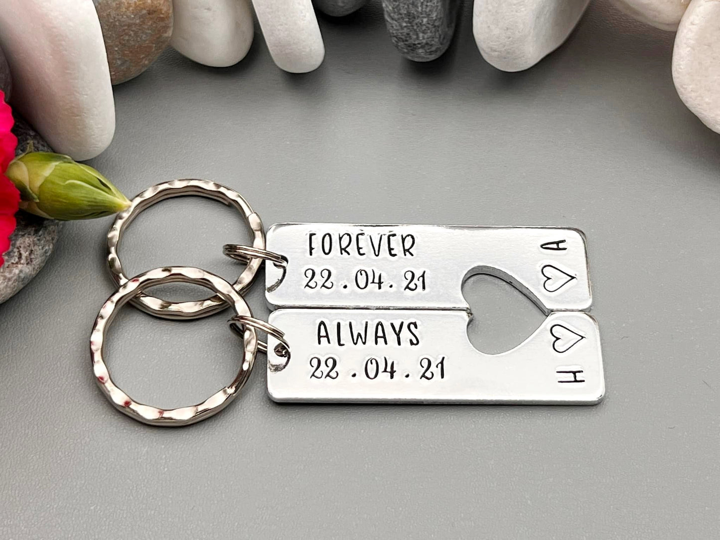 Special Date 'Forever Always' Couple's Keyring Set