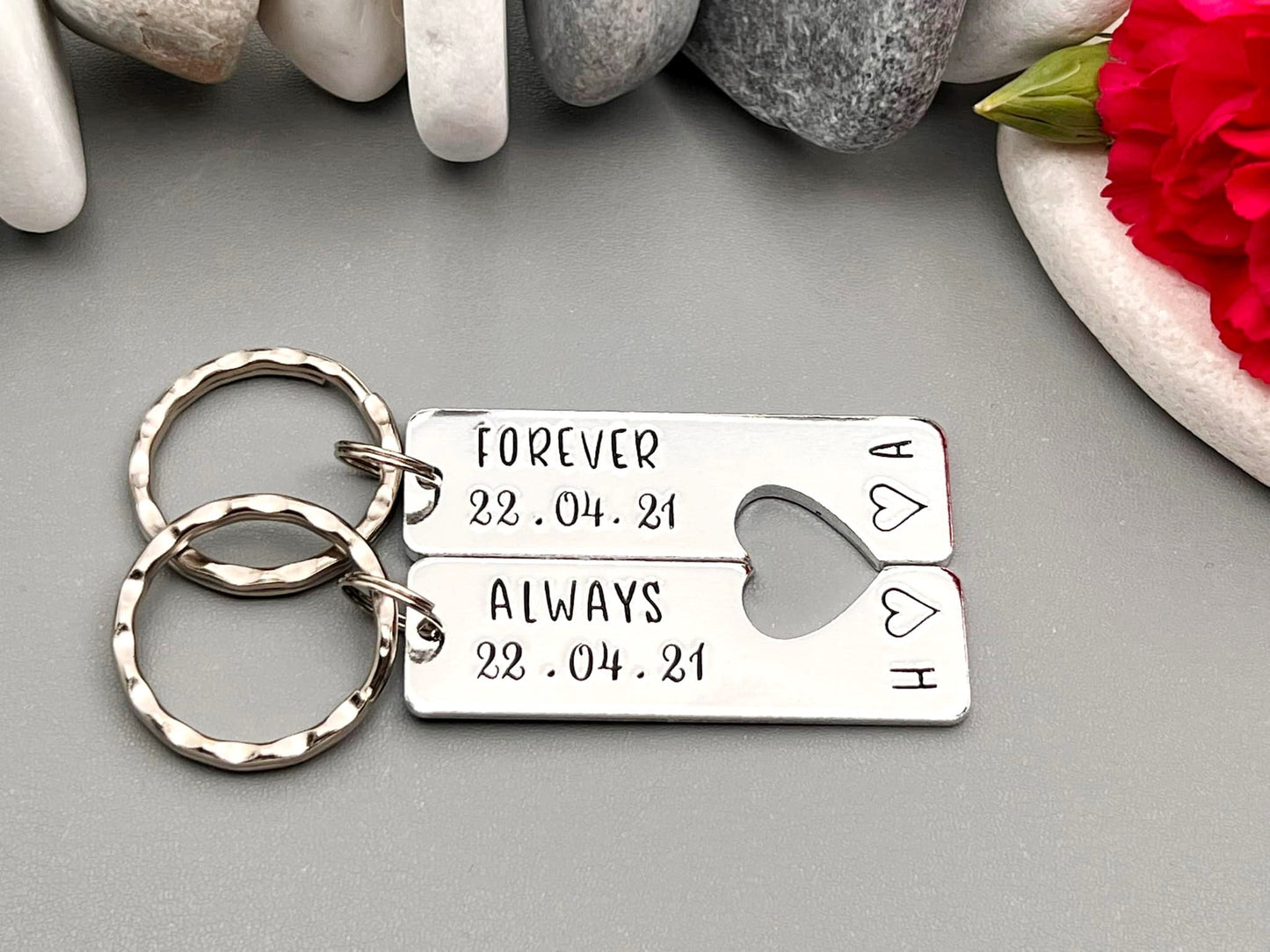 Special Date 'Forever Always' Couple's Keyring Set