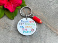 'Thank you for helping me grow' Teacher's Keyring