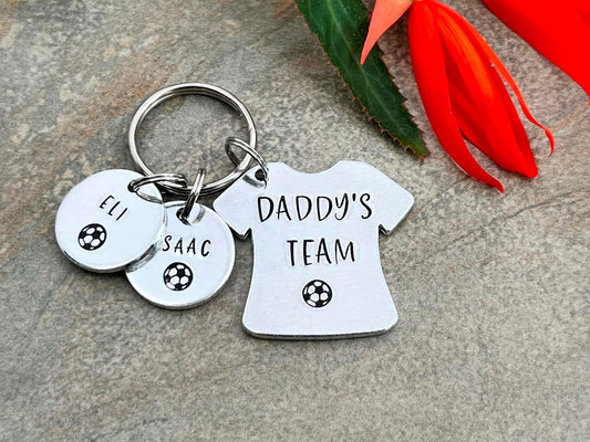 'Daddy's Team' Football Player Keyring