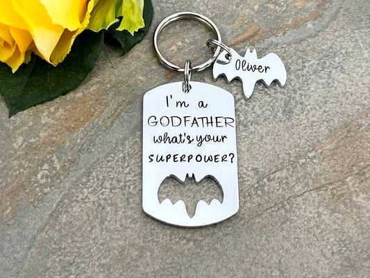 'I'm a Godfather What's Your Superpower' Keyring