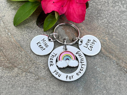 'Thank you for everything' Teacher's Keyring