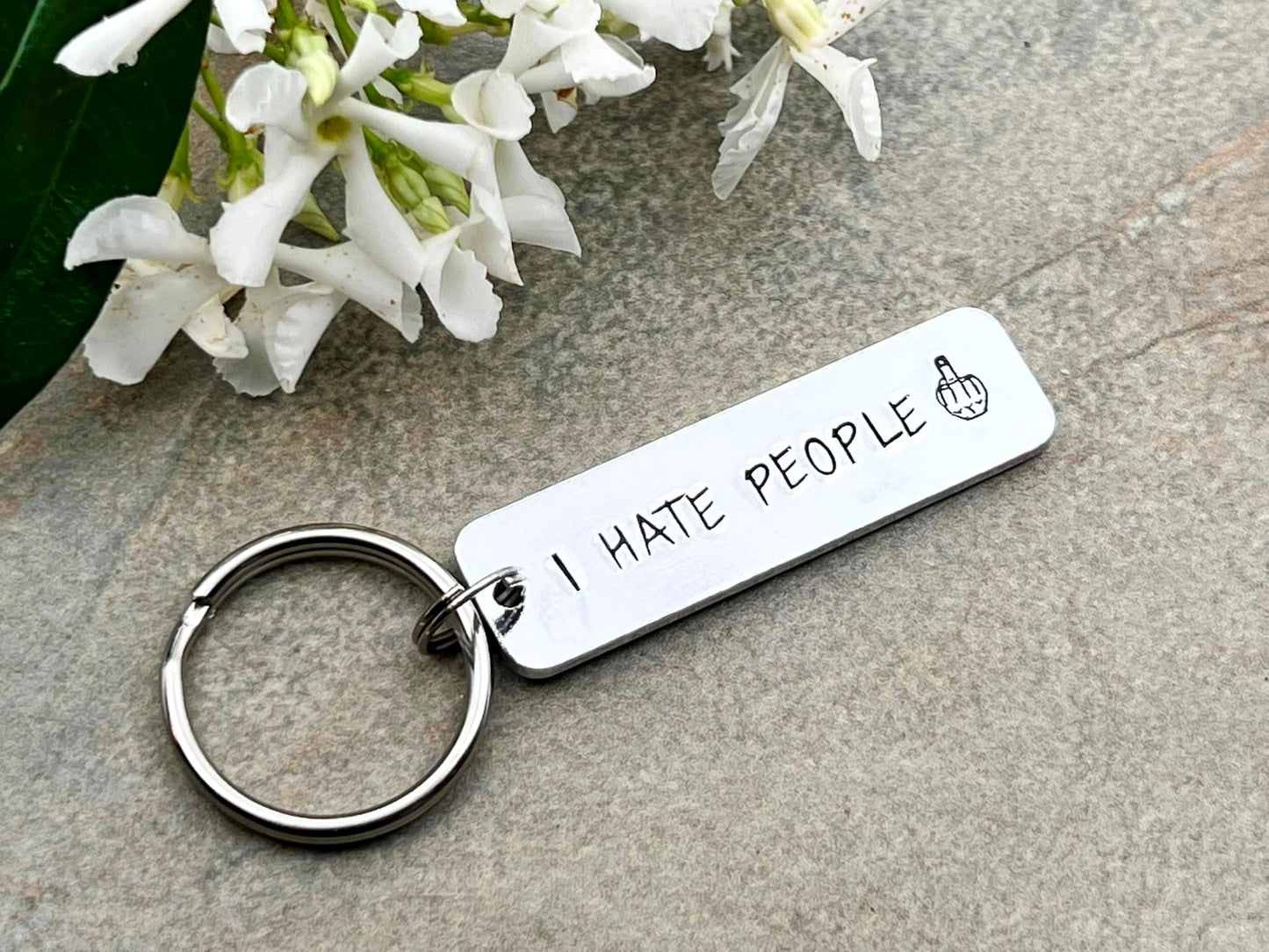 'I Hate People' Funny Keyring