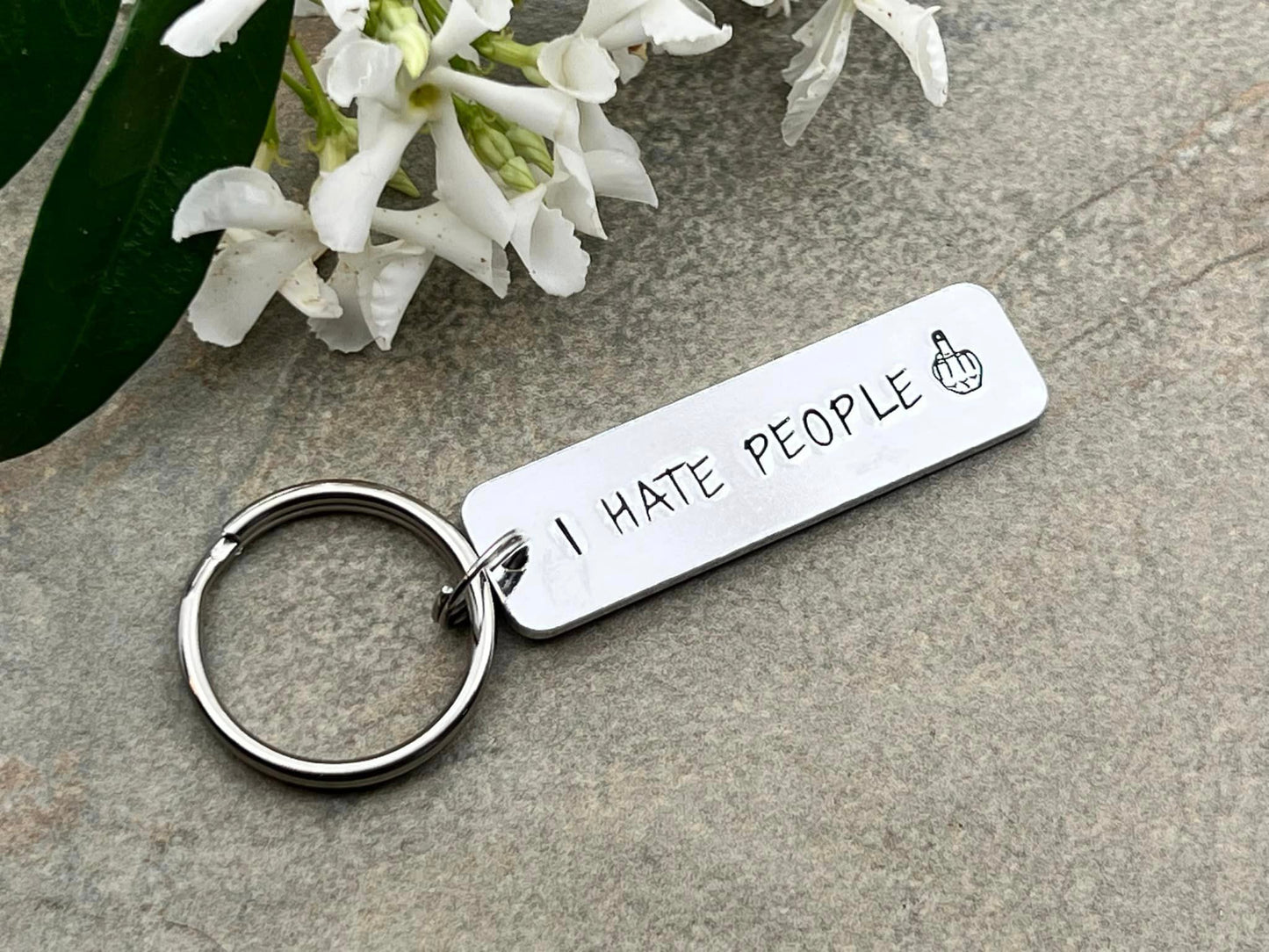 'I Hate People' Funny Keyring