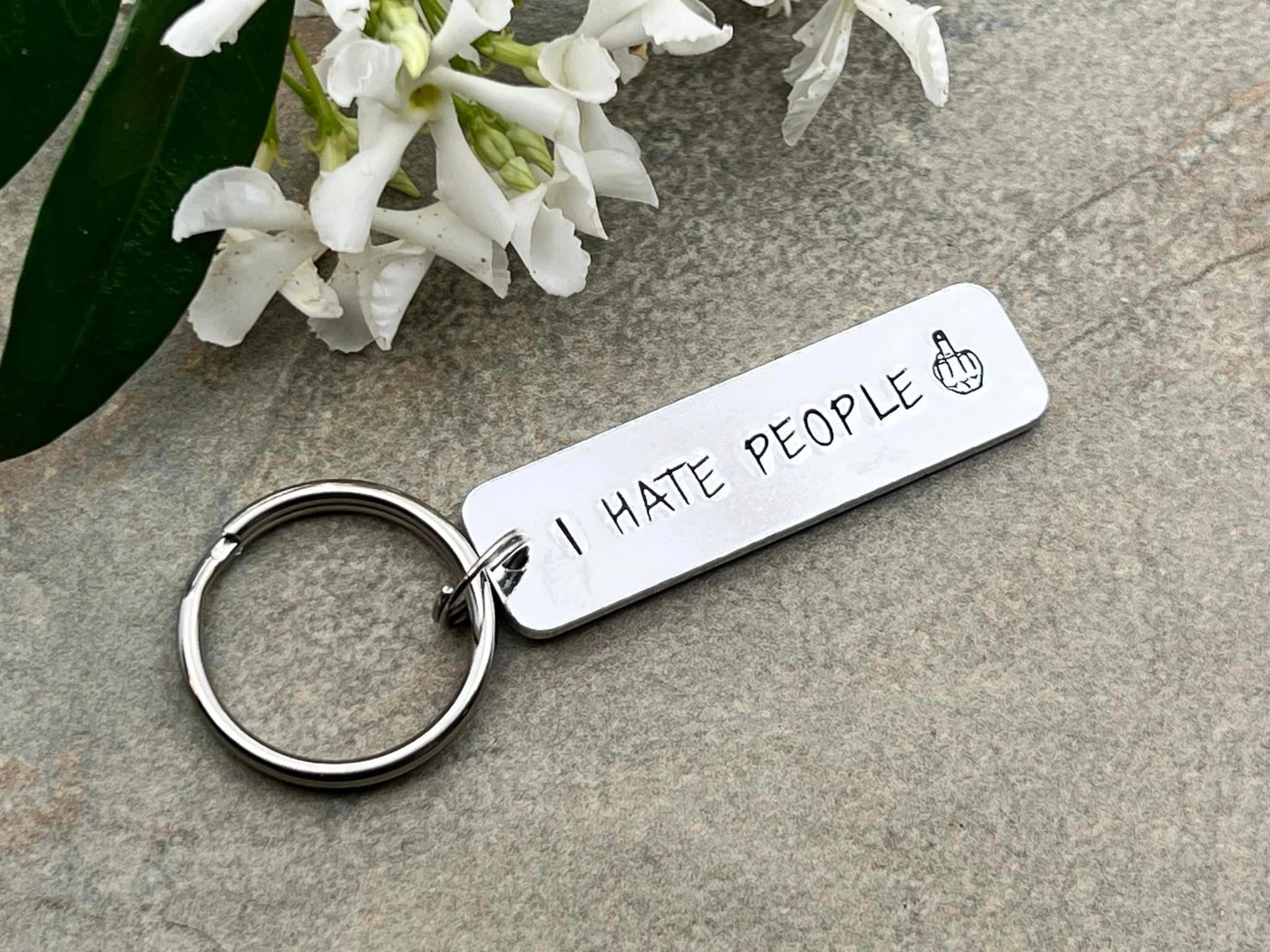'I Hate People' Funny Keyring