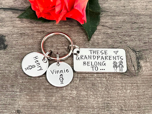 'These Grandparents Belong To' Keyring