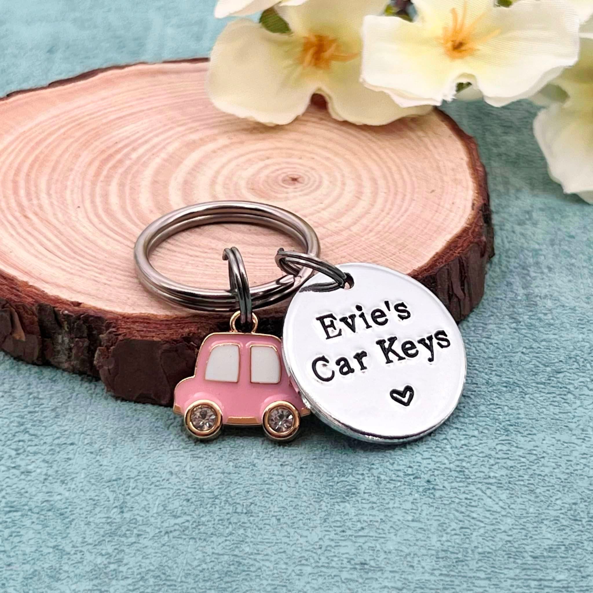 New Driver Keyring, First Car Gift, New Car Personalised Name Keyring