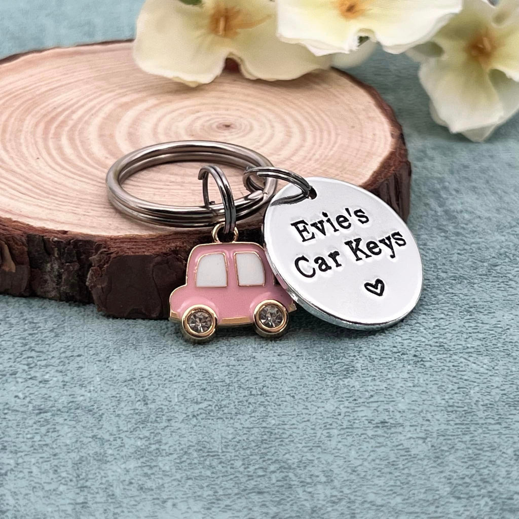 New Driver Keyring, First Car Gift, New Car Personalised Name Keyring
