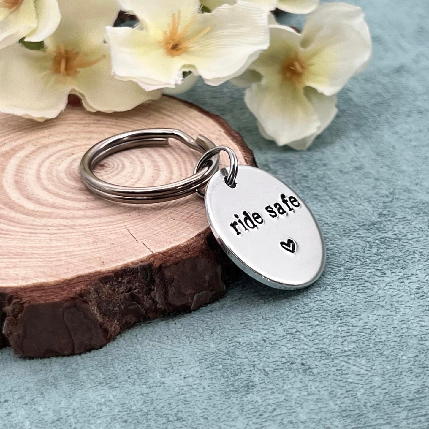 Motorbike Keyring, Biker Cycler Gift, Ride Safe Keyring, Valentines Couples Boyfriend Gift for Him