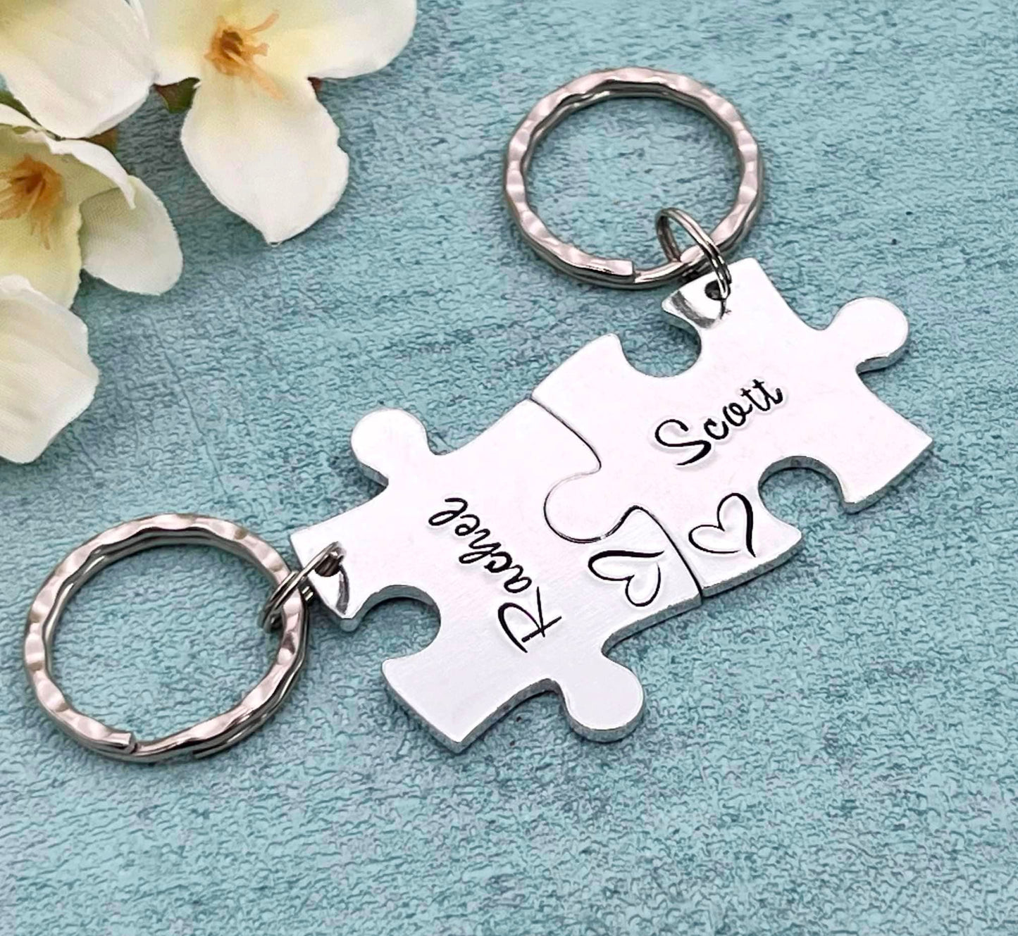 Name Best Friends/Couple's Puzzle Keyring Set