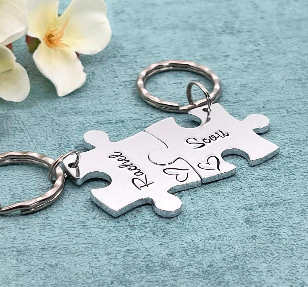 Name Best Friends/Couple's Puzzle Keyring Set