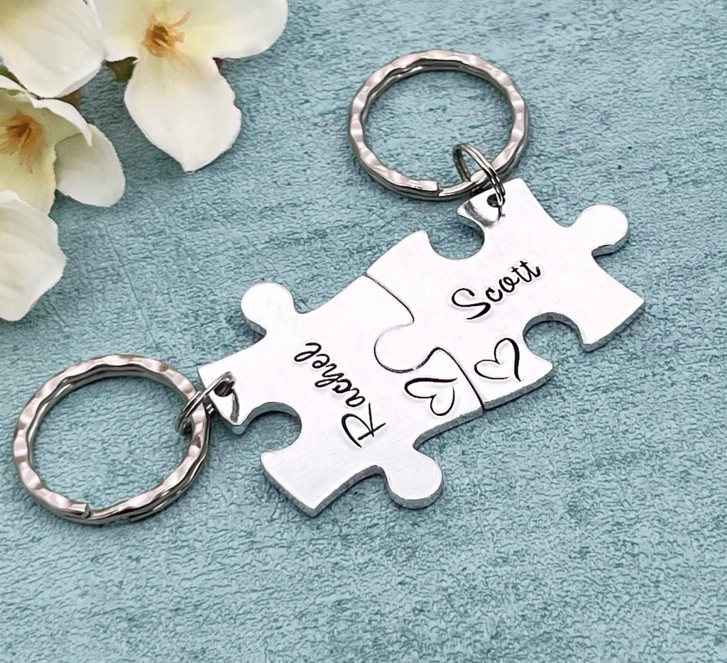 Name Best Friends/Couple's Puzzle Keyring Set