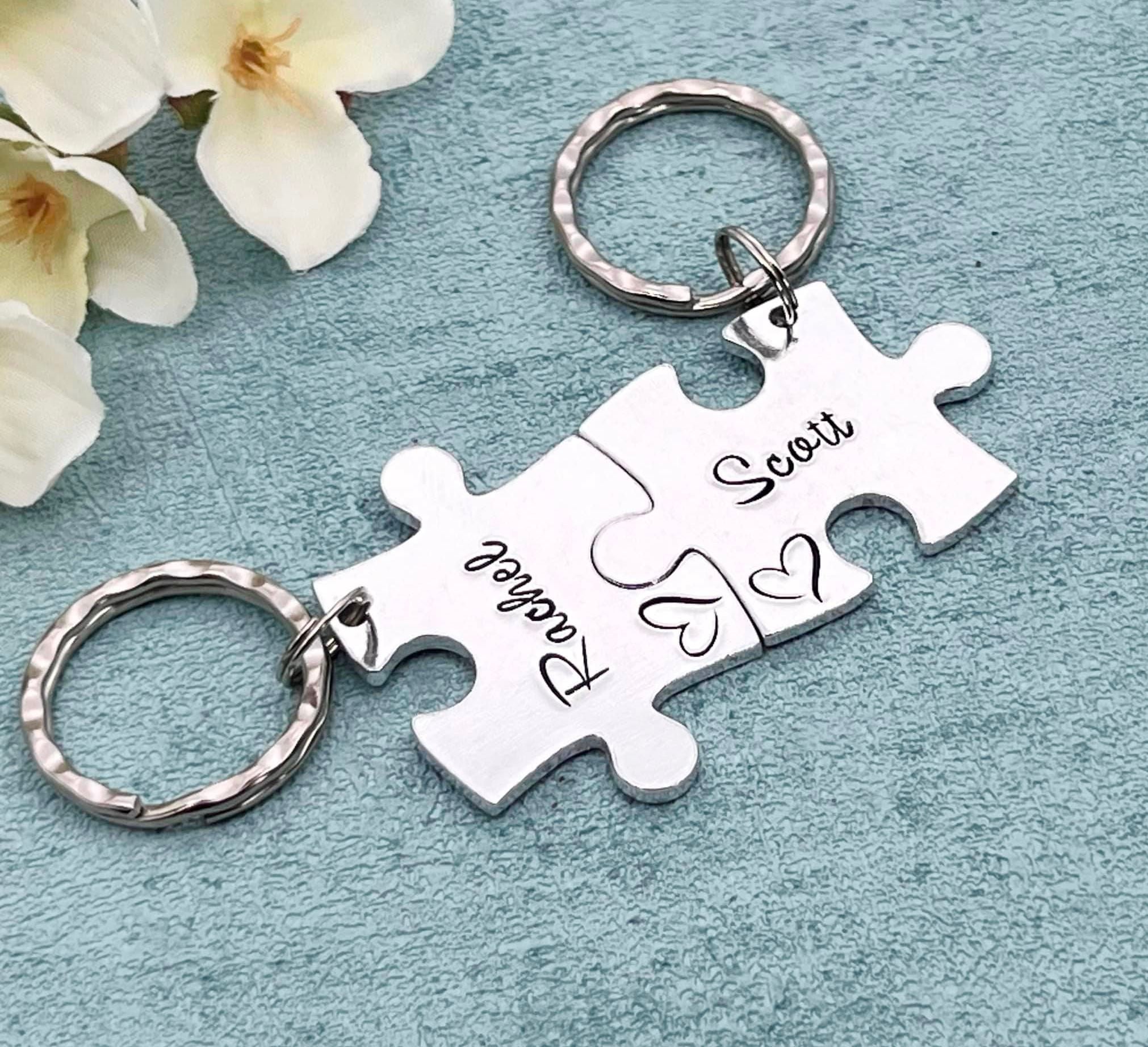 Name Best Friends/Couple's Puzzle Keyring Set
