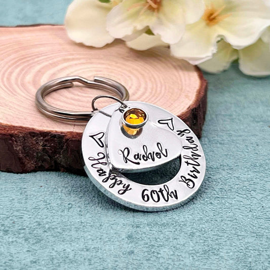 Womens 60th Birthday Keyring