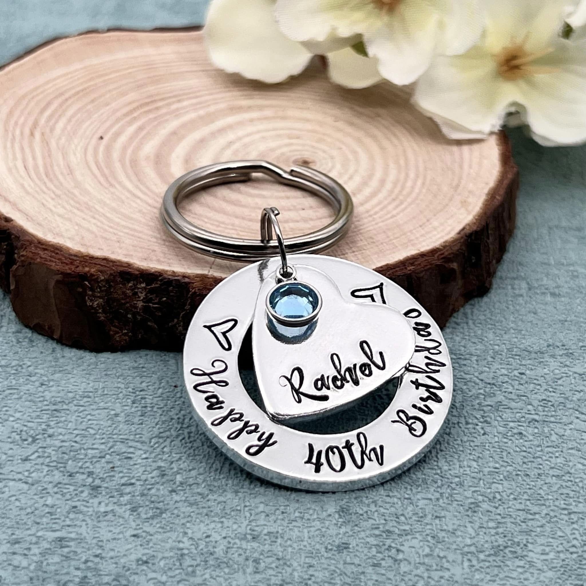 Womens 40th Birthday Keyring