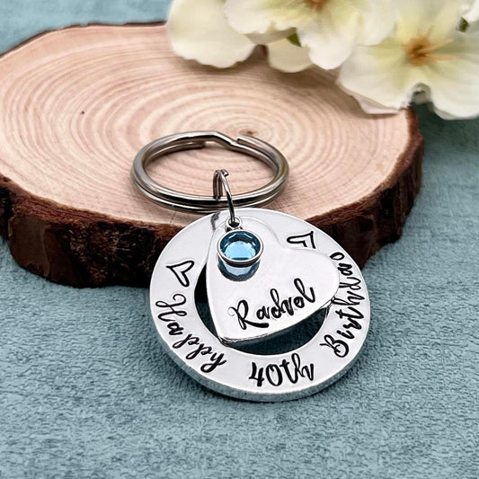 Womens 40th Birthday Keyring