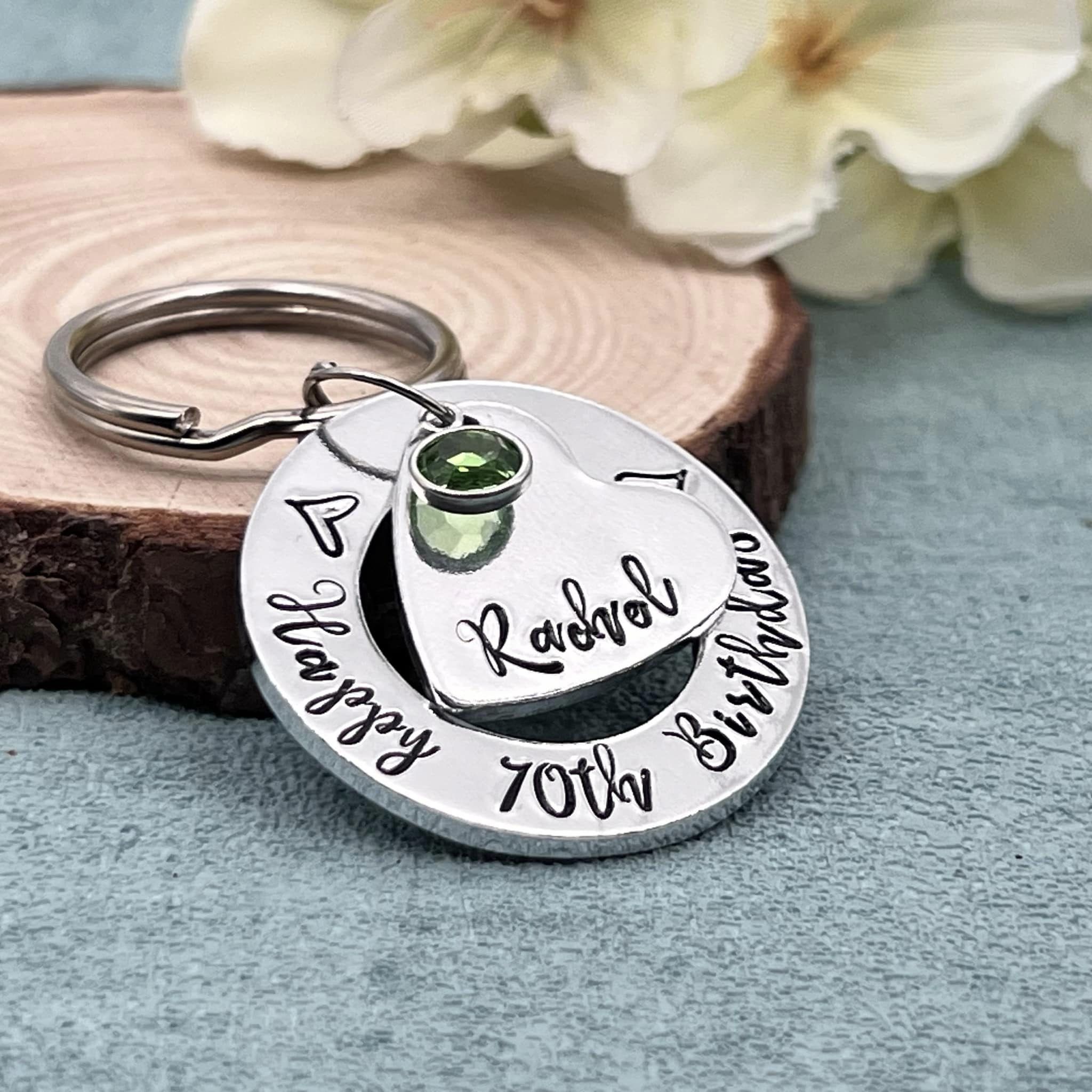 Womens 70th Birthday Keyring