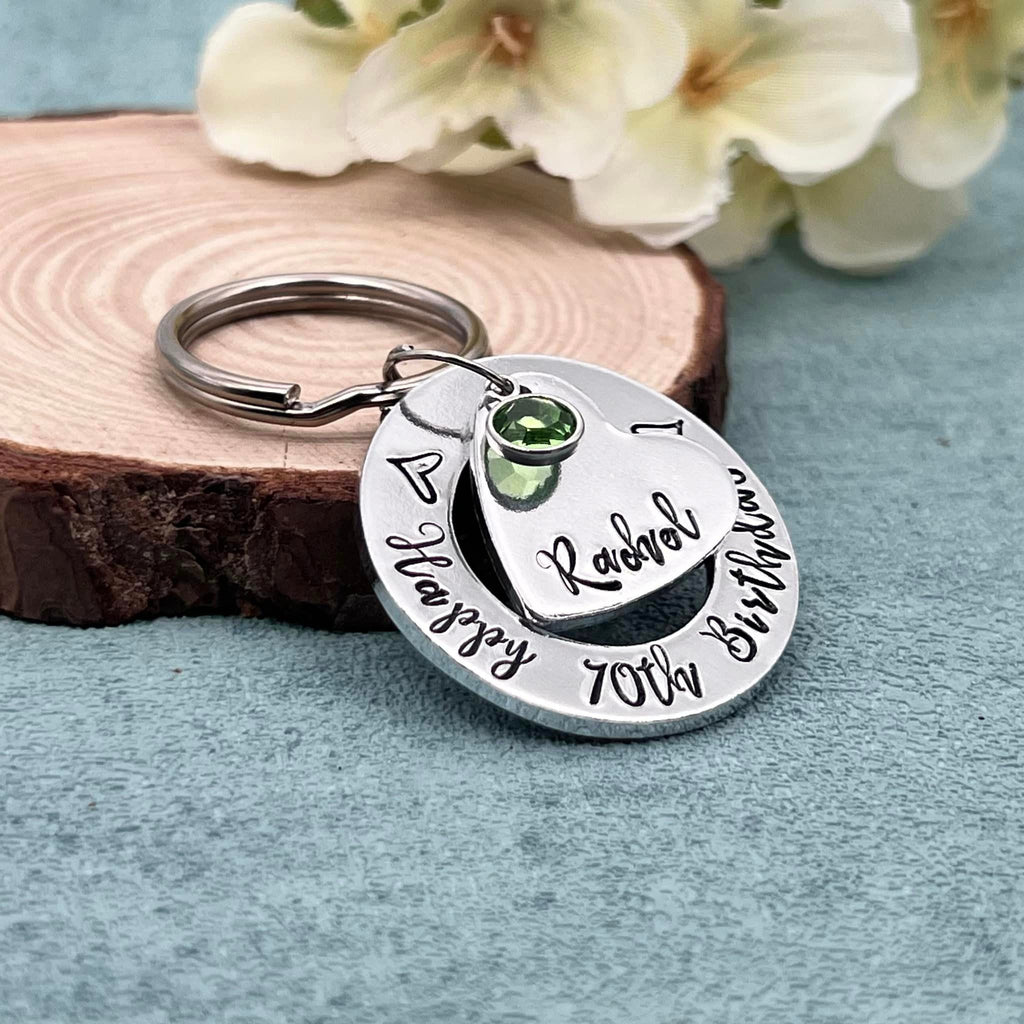 Womens 70th Birthday Keyring