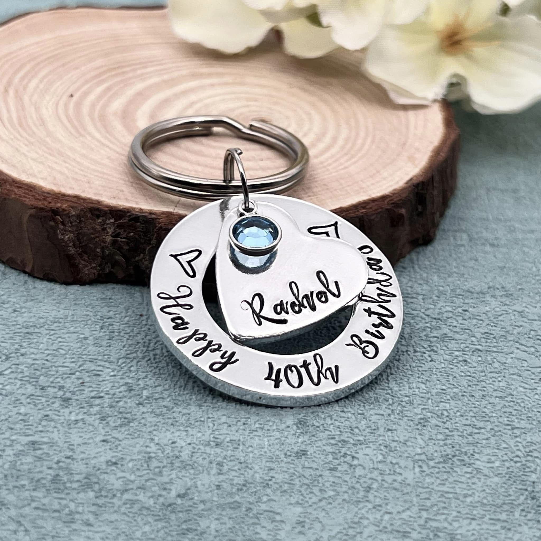 Womens 40th Birthday Keyring