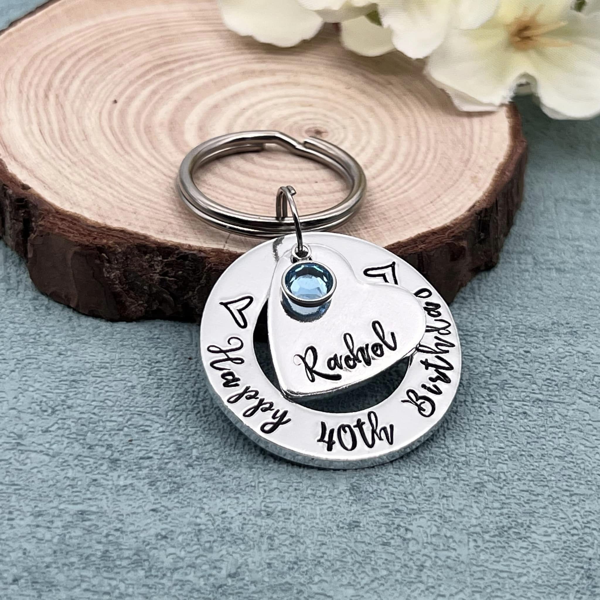 Womens 40th Birthday Keyring