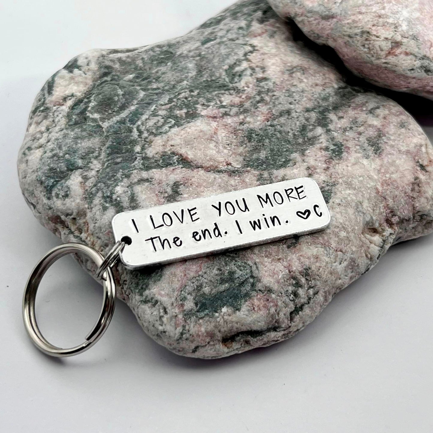 'I Love You More. The End. I Win.' Couple's Keyring