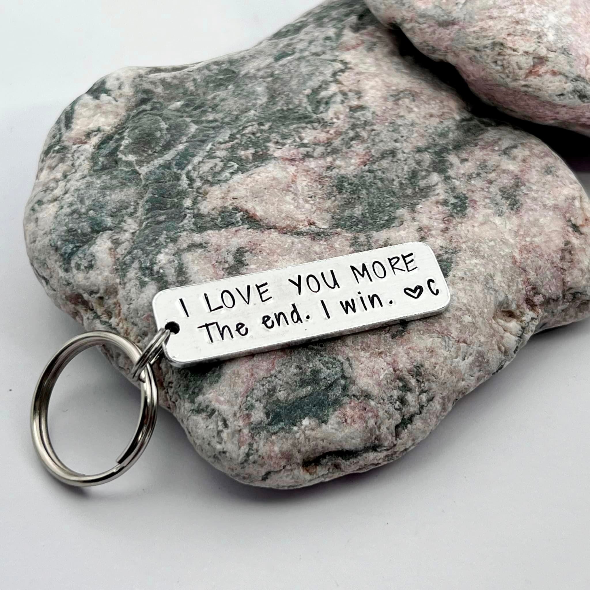 'I Love You More. The End. I Win.' Couple's Keyring